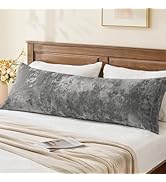 BEDELITE Velvet Body Pillow Cover with Zipper, Soft and Plush 20x54 Long Pillow Case, Velvety Smo...
