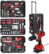 KingTool Home Tool Set Kit - 286 PCS Home Auto Repair Tool Kit with Rolling Tool Box, Mechanic To...