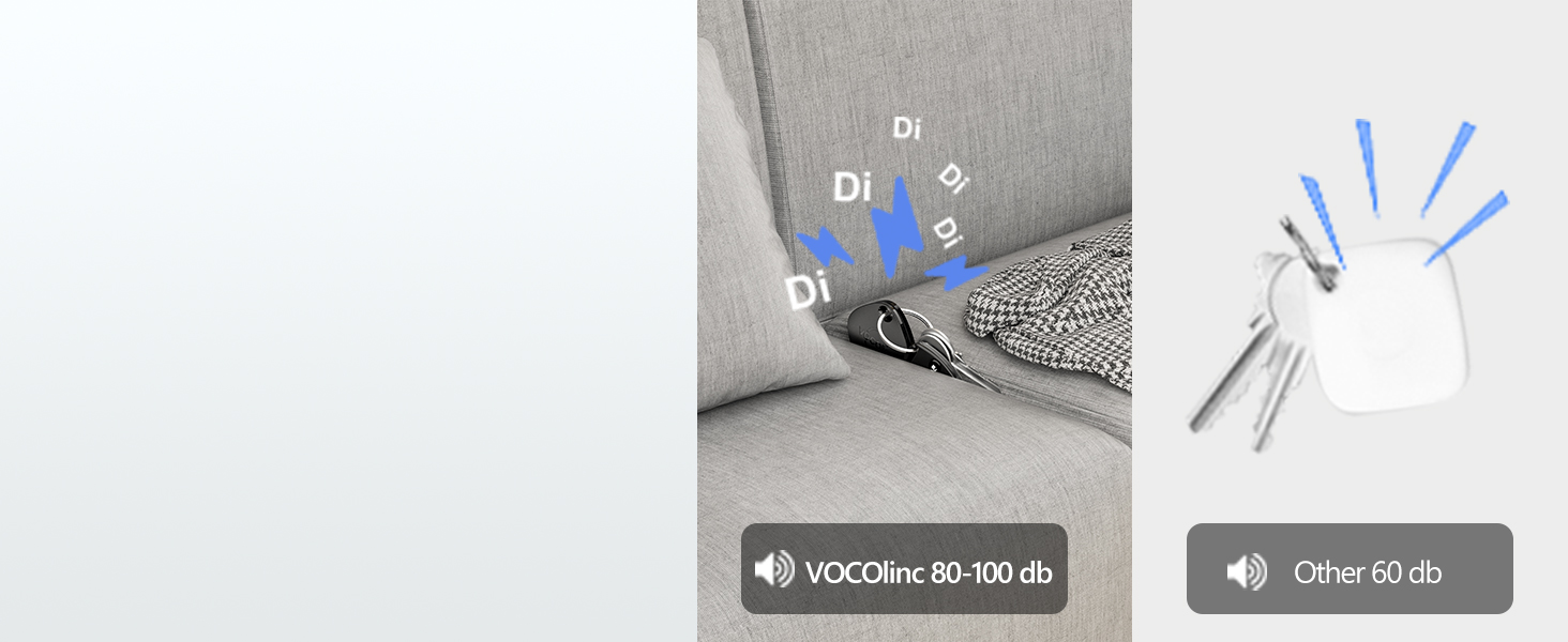 Split image showing couch cushion with small object and set of dental tools. Icons indicate voice control and timer functions.
