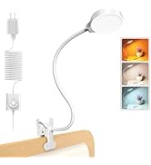 Glocusent 5W Clip on Light, 36 LEDs Eye Caring Reading Light for Bed, 3 Colors &amp; 5 Brightness Cli...