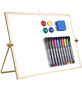 Dry Erase White Board - 12''x16'' Magnetic Large Desktop Whiteboard with Stand, Portable Double-S...