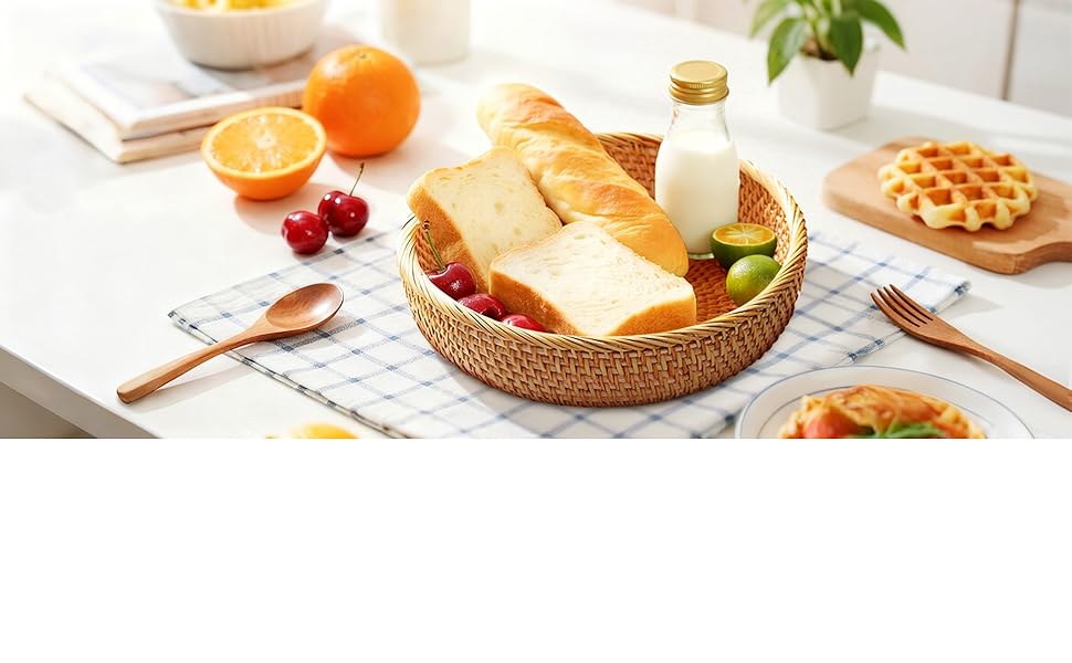 natural rattan bread basket