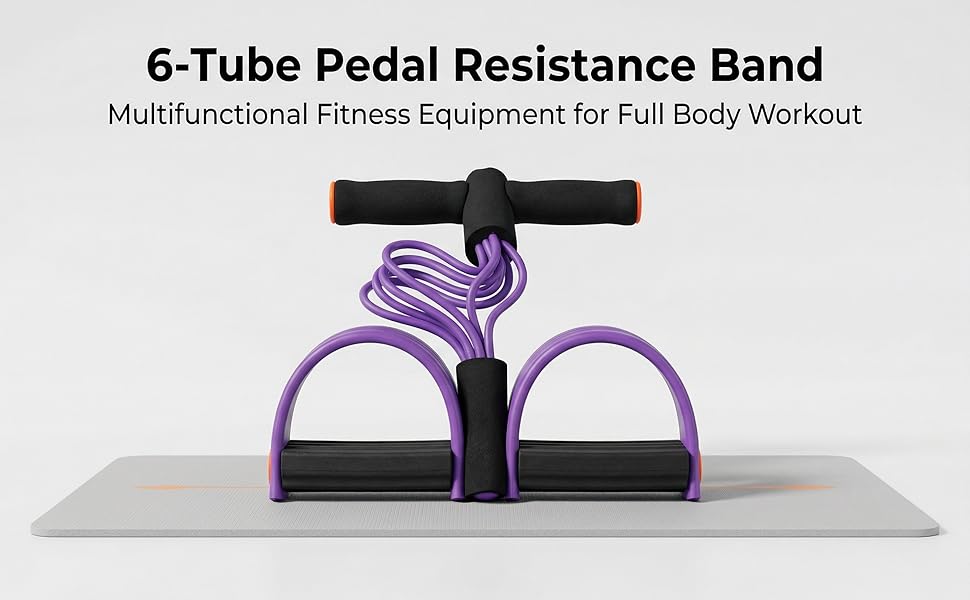 Upgrade 6-tube pedal resistance band