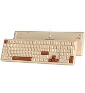 ATTACK SHARK Gaming Keyboard Wired,RGB Backlight Ergonomic 108 Keys Mechanical Feeling Keyboard,Q...