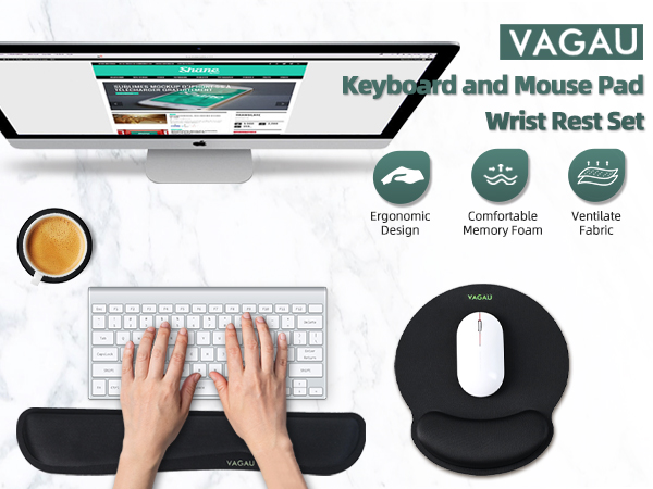 Keyboard and Mouse Pad Wrist Rest set