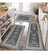 Boho Kitchen Rug Sets 3 Piece with Runner Non Slip Kitchen Rugs and Mats Washable Kitchen Ma...