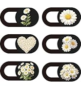 PRESSINART 6Pcs 6 Styles Daisy Camera Cover Slide Flowers 0.04 Inch Ultra Thin Computer Camera Co...