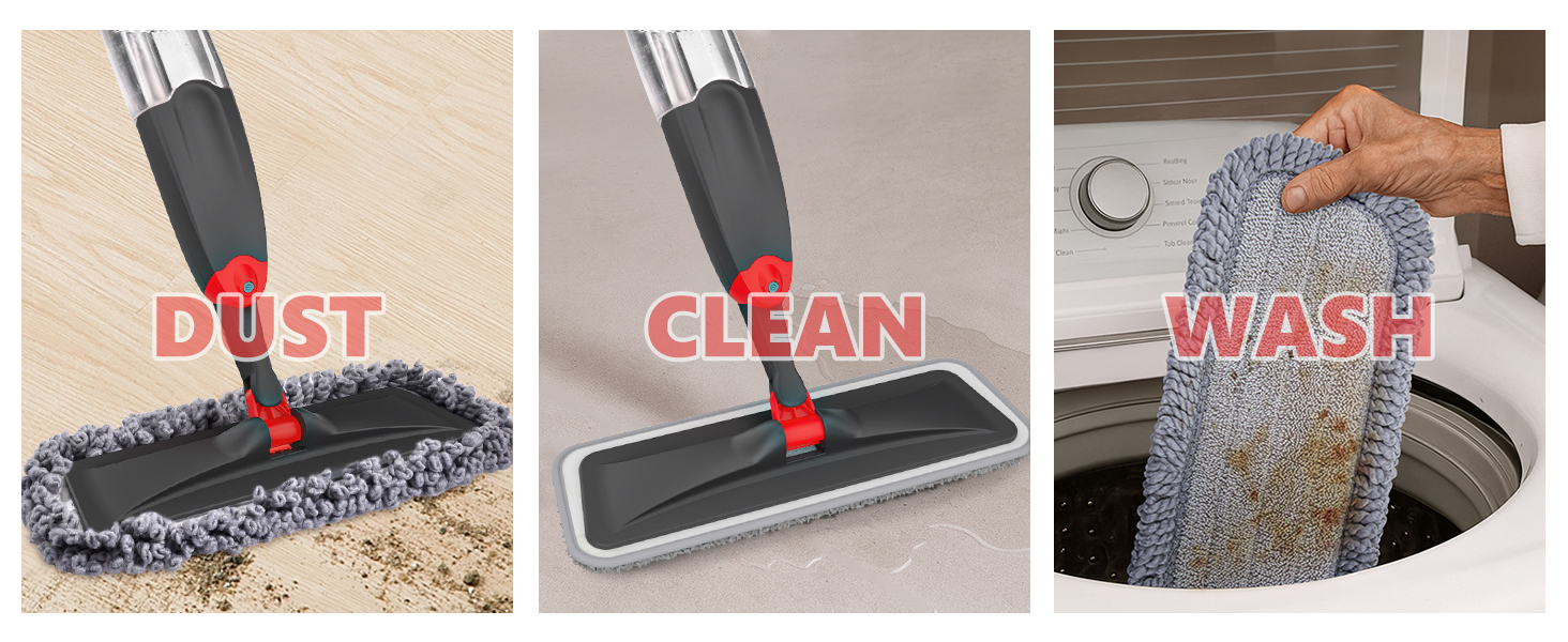 Mop with Washable Pads