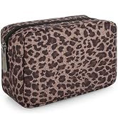 E-Tree Leopard Makeup Bag,Zipper Make up Pouch for Purse,Toiletry Skincare Cosmetic Brush Case fo...