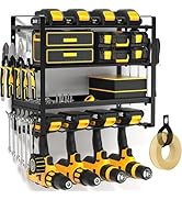 POKIPO Power Tool Organizer Wall Mount, Heavy Duty Drill Holder, Garage Tool Organizer and Storag...