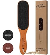 Pumice Stone Foot File - Wooden Pedicure Feet Scrubber with Handle for Callus, Dry, and Dead Skin...