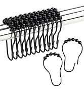 Ansxiy Shower Curtain Hooks Rings, Rustproof Metal Shower Curtain Rings for Bathroom Shower Rods ...