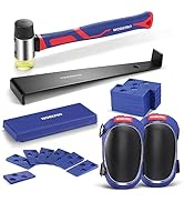 WORKPRO Laminate Flooring Installation Kit - Rubber Mallet with Fiberglass Handle, Knee Pads, Hea...