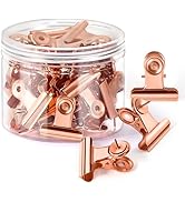 GOOLADA 36Pack Push Pins Clips Rose Gold Bulldog Clips with Thumb Tacks Metal Push Pin Clothes Pi...