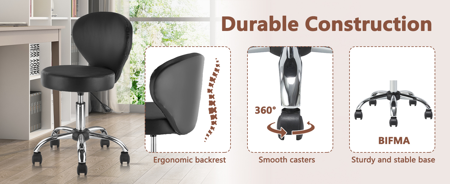 swivel rolling salon spa chair stool