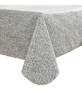 Heavy Duty Vinyl Tablecloth with Flannel Backing Waterproof Oil-Proof PVC Table Cloth Stain-Resis...