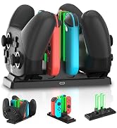 Controller Charger Dock for Nintendo Switch, 6 in 1 Charging Station for Nintendo Switch Joy-Con ...
