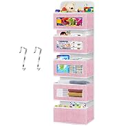 homyfort Over The Door Organizer, Hanging Baby Diaper Organizer for Nursery, Pink Wall Storage Or...