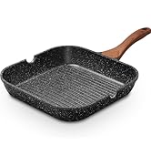 ESLITE LIFE Nonstick Grill Pan for Stove Tops, Versatile Square Big Grill Skillet Steak Pan for I...