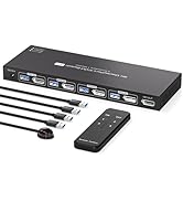 PVBCTCSID 8K Displayport KVM Switch 4 Computers 1 Monitor 4K144Hz 4 Port KVM Sharing 1 Monitor an...