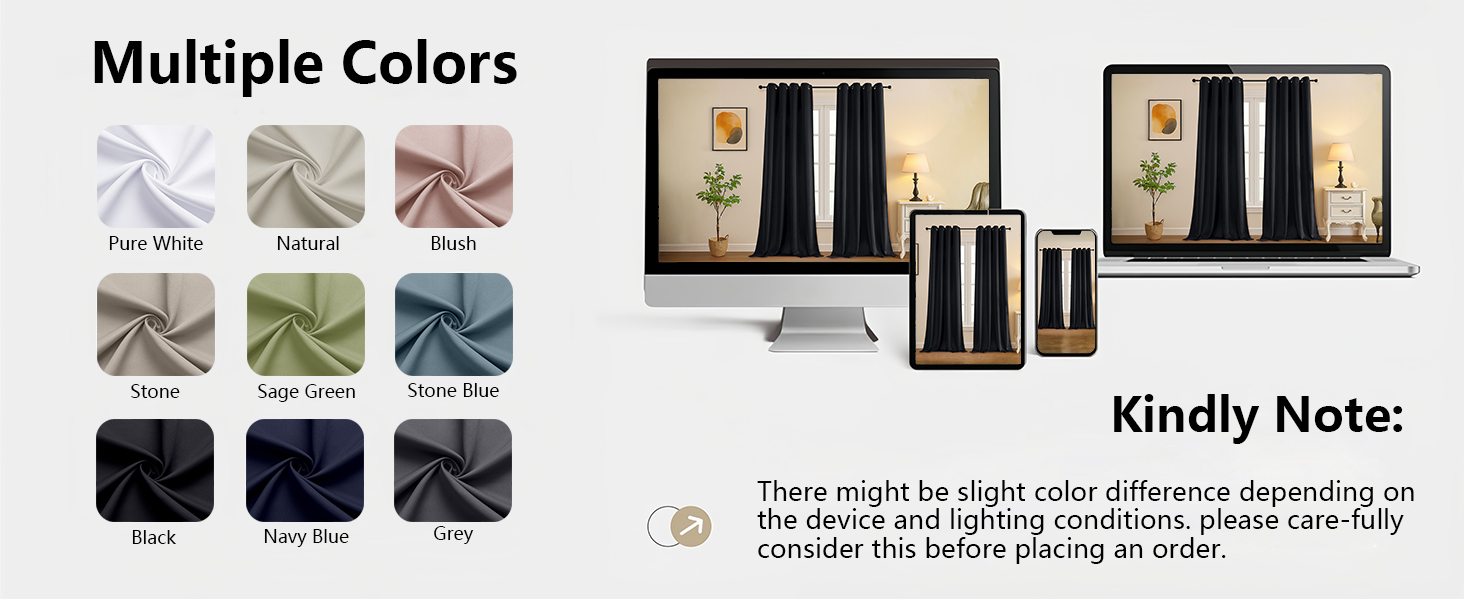 black curtains