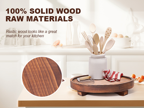 Round Wooden Decorative Tray 