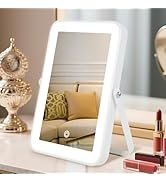 Leadzones Rechargeable LED Vanity Mirror with Lights, 10"x7" Small Lighted Makeup Mirror, Portabl...