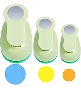 UCEC Circle Cutter, 3 Pcs Circle Punch, Craft Punch, Circle Paper Cutter for Crafting, 3/8+5/8+1I...