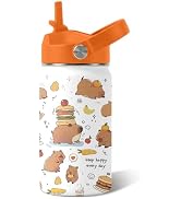 Capybara Gifts for Kids - 12oz Kids Water Bottle with Straw Lid, Capybara Water Bottle Insulated,...