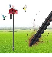 Bird House Pole, 60" Adjustable Bird Feeder Pole with Stand Stake, Heavy Duty 1.2 Inch Diameter M...