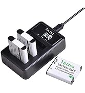 Tectra 3-Pack Li-90B Li-92B Battery + Charger for Olympus Tough TG-6, TG-5, TG-Tracker, SH-1, SH-...