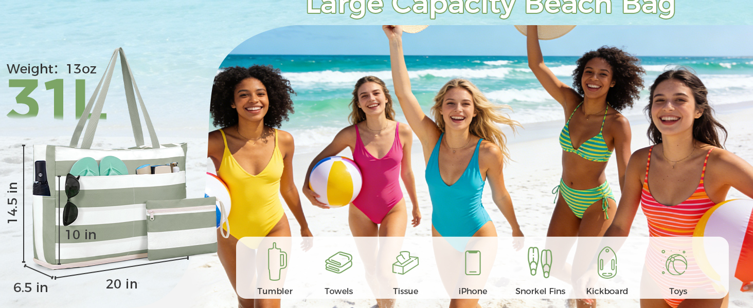 large capacity beach bag