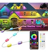 Gaoxun 200ft Permanent Outdoor Lights, RGBW Smart LED Christmas Lights with 72 LED, APP/Remote Co...