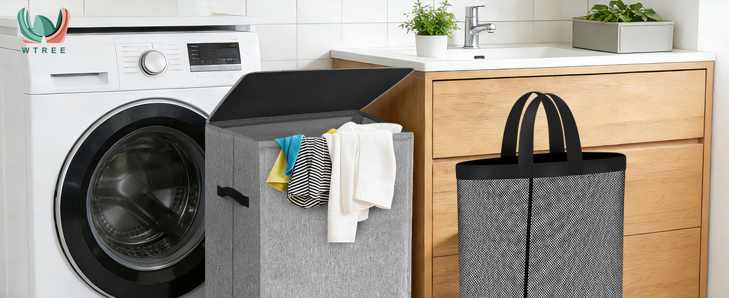 WTREE 100L Laundry Hamper with Lid