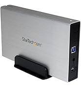 StarTech.com 3.5in Silver Aluminum USB 3.0 External SATA III SSD / HDD Enclosure with UASP - Port...