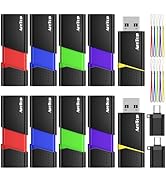 AreTop 8GB Flash Drive 10 Pack with Type C Adapter, Retractable USB 2.0 Thumb Drive USB Drive for...