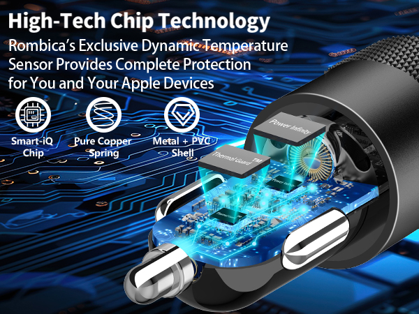 MFi Certified 4.8A USB Smart Power Cigarette Lighter USB Charger iPhone Car Charger Fast Charging