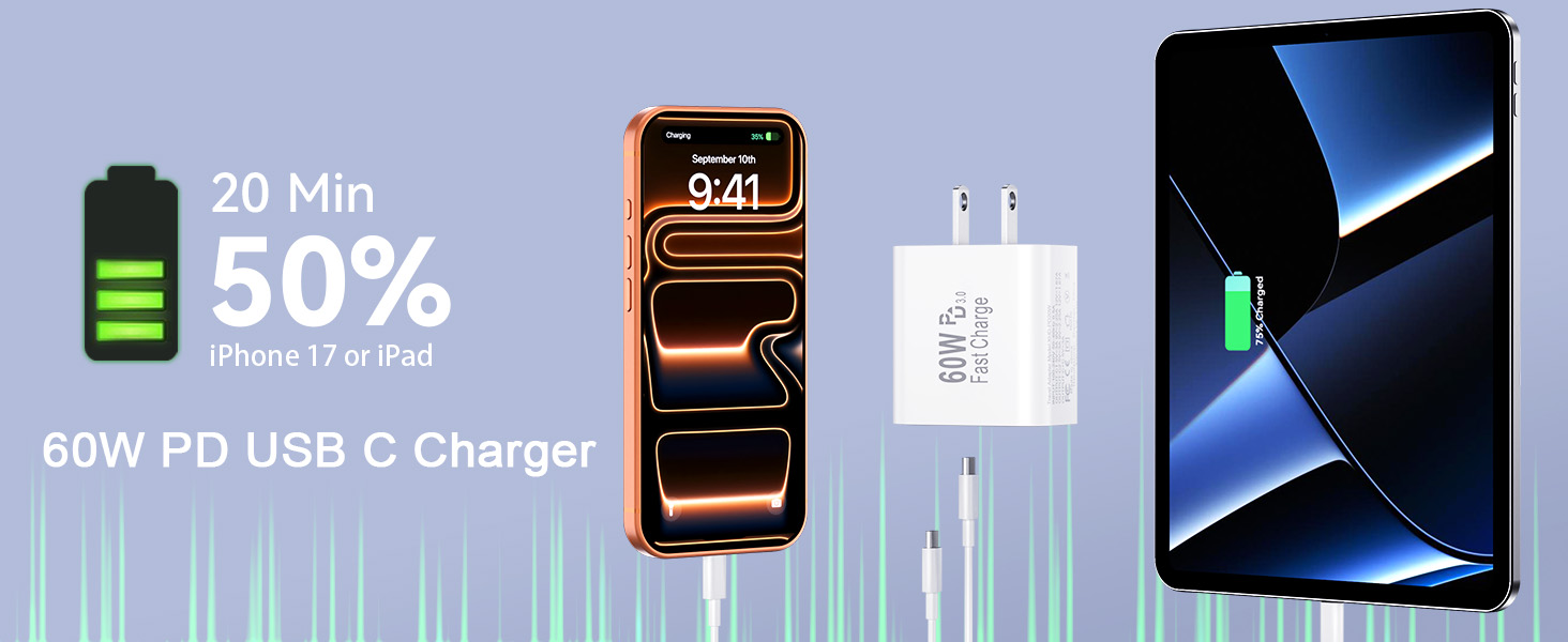 iphone charger usb c, super fast charger type c, 60w USB C FAST CHARGER