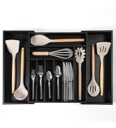 KitchenEdge Premium Silverware, Flatware and Utensil Organizer for Kitchen Drawers, Food-Safe Con...