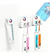 Cruise Toothbrush Holder Magnetic for Cruise Ship Bathroom – Holds 4 Toothbrushes, Toothpaste &amp; 2...