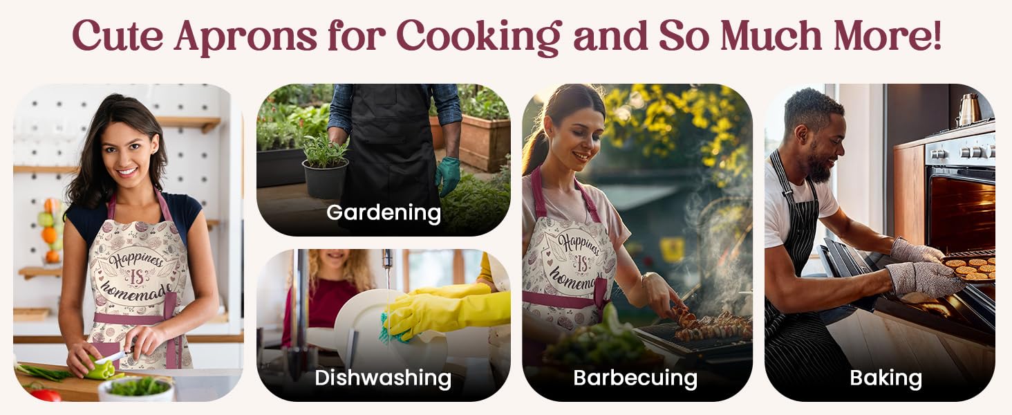 Multi-use chef apron with pockets, ideal for home cooking and special celebrations.