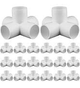 20-Pack 1/2" 5 Way PVC Fittings, Furniture Grade Pipe Fittings 5 Way for SCH40 PVC Pipe, UV Resis...