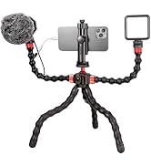 ULANZI Vlogging Kit, Flexible Phone Tripod YouTube Starter Kit with Camera Holder, Grip Rig, Micr...