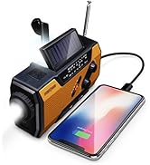 FosPower 2000mAh NOAA Emergency Weather Radio (Model A1) Portable Power Bank with Solar Charging,...