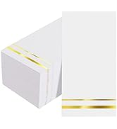 BUCLA 100-Count 3-Ply Disposable Napkins - Gold Paper Napkins Disposable Premium Quality - Christ...