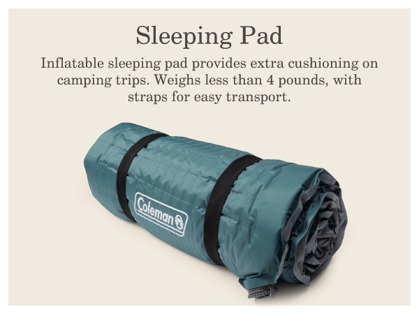 sleeping pad air inflatable coleman brand cushion comfort tent ground easy transport light pounds