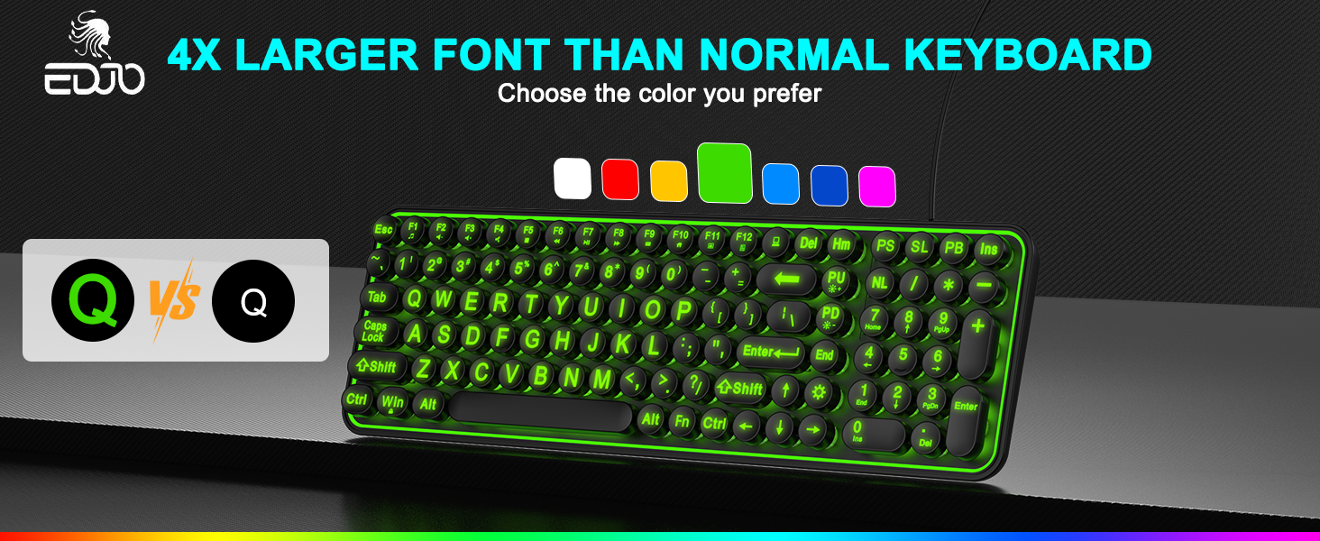 High visibility:4x Larger Font Than Normal Keyboard