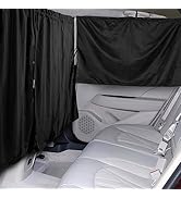 Set of 3 Car Privacy Curtains - 95% Light Blocking Fabric Rear Seat &amp; Side Windows Divider Curtai...