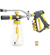FIXFANS Foam Cannon Gun Dual Connector Accessory for Pressure Washer, Double Tip Attachment Soap ...