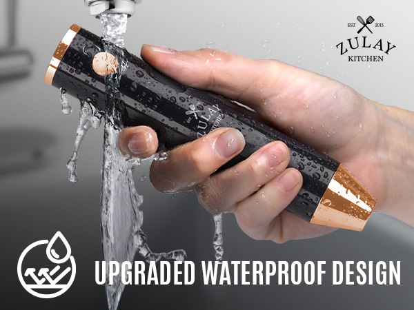 Durable handheld electric frother with strong motor, USB-C charging, and waterproof body